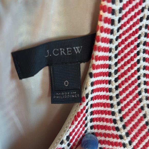J. Crew Tweed Belted Dress/ Red, Black, Beige/ Size 0 - Picture 2 of 9